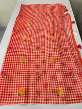Digital printed semi Linen Saree MLS615