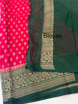 Banarasi viscose Georgette saree MKGS611- DeepPink to Green