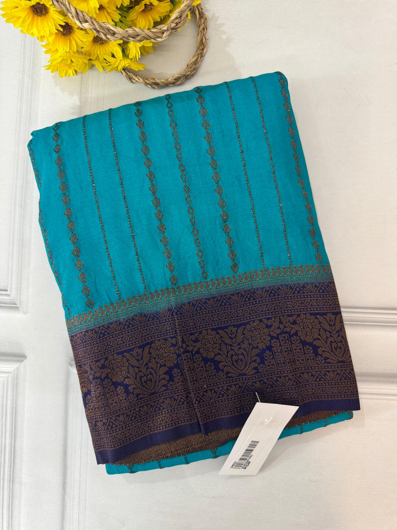 Chinnon Georgette saree with contrast pallu and blouse MS12166