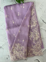 Tissue Organza saree with embroidery, pearl and cutdana work MS15207