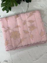 Mul chanderi tissue applique work saree  MSH185 - PastelPink