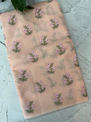 Netkota embriodery saree MS1496 PastelPeach