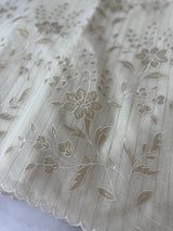 Lines Mul chanderi saree with applique work MSH147 - Offwhite