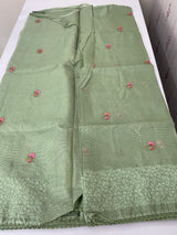 Kota checks embriodery saree MS7689 DustyGreen
