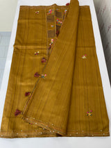 Blended tussar saree with kanta embroidery and cutwork - MS5223