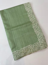 Cutwork Semi tussar saree MTSS879 DuskyGreen