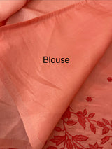 Blended Satin finish Tussar silk saree with applique work- MS8178