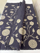 Viscose organza saree with applqiue work - MSH930 DarkPurple