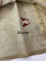 Kanta Handstitched Blended tussar silk saree MS15844