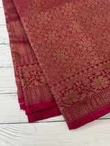 Semi katan Banarasi saree in antique zari weaving - MSKB899 RaniPink