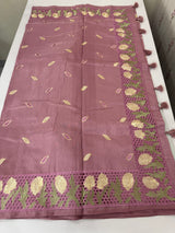 Cutwork Raw silk saree MSH228(2) DustyOnion