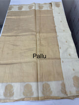 Semi chanderi silk saree with zari weaving - MKT891