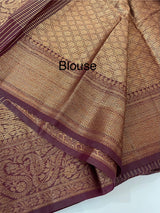 Semi silk saree with checks zari weaving MS81543- Maroon