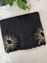 Organza saree with embroidery borders MOS4765 Black