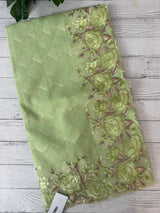 Phulkari NetKota embroidery saree - MPKS905 PistaGreen