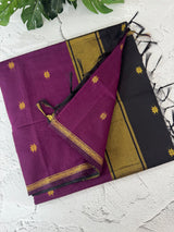 Maheshwari silk cotton saree with zari weaving MMJ764 Vadamalli to Black (3)