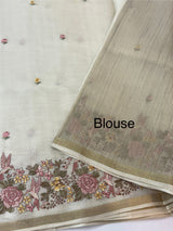 Chanderi viscose silk saree with embroidery MS98544