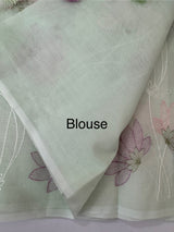 Netkota embriodery saree MS1496 Pastel MintGreen