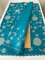 Malai chanderi saree with applique work MSM6201