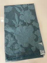 Semi organza saree with appliqué work - MSH906 MidnightBlue