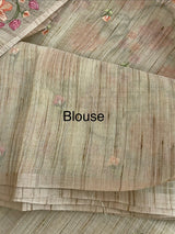 Soft Tissue kota embroidery saree MSK4660 Chiku