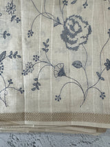 Blended soft tussar saree with cross stitch embriodery - MS8666 (2)