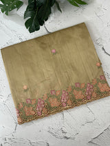 Blended tussar saree with cutwork border- MSHK695