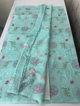 Mul chanderi saree with embroidery - MS14899 PastelBlue