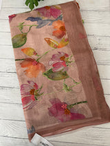 Handworked Tissue linen saree MS88651