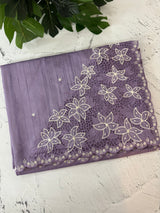 Cutwork Semi tussar saree MTSS680 - Lavender