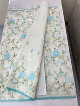 Soft Netkota saree with cross stitch embroidery MSH210