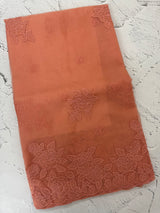 Soft organza saree with applique work - MCW225 Peach