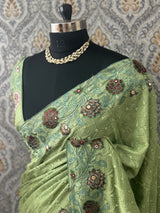 Phulkari NetKota embroidery saree - MPKS901