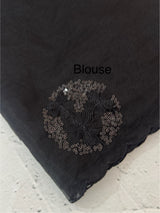 Organza saree with embroidery - MSH375 Black
