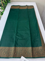 Banarasi warm silk saree with brocade blouse MS12165 BottleGreen