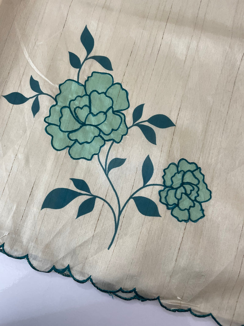 Semi tussar appliqué work saree MTS6589