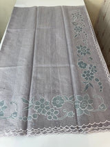 Soft tissue kota checks saree with applique work - MSH5407 DuskyLavender