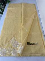 Kota saree with embriodery work MKAS36 Yellow