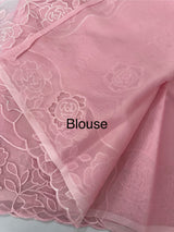 Viscose Organza saree with applique work-MSH101 (2) Pink
