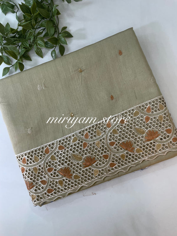 Cutwork semi Tussar saree MSTS360