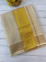 Kerala Gold tissue saree - Red Lines
