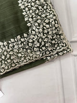 Chiffon Georgette saree with embriodery border - SRDIRR