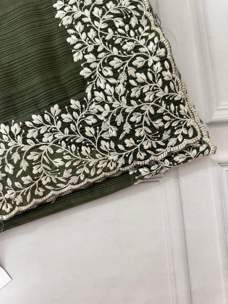 Chiffon Georgette saree with embriodery border - SRDIRR