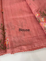 Blended matka Tussar silk saree with embroidery MS4856