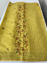 Semi chanderi saree with embriodery MSF590