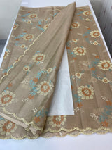 Tissue Silk cross stitch embriodery saree MS49892