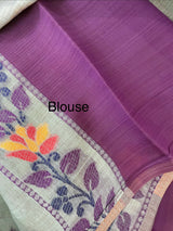 Jamdani silk Cotton Saree with peacock motifs  MSJ788 (3)