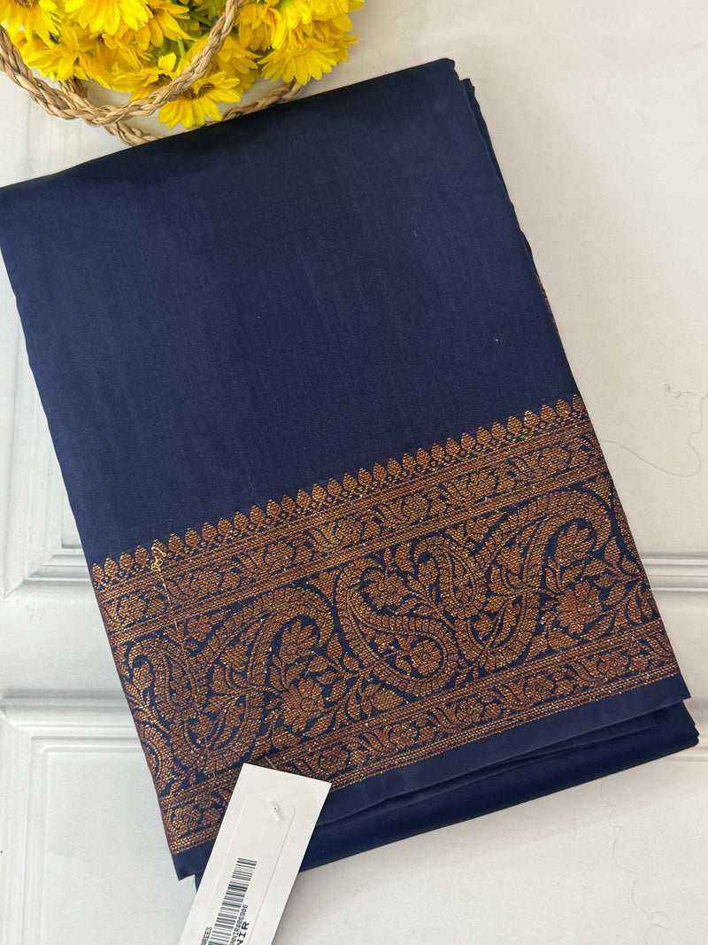 Banarasi warm silk saree with brocade blouse MS12165 DarkBlue