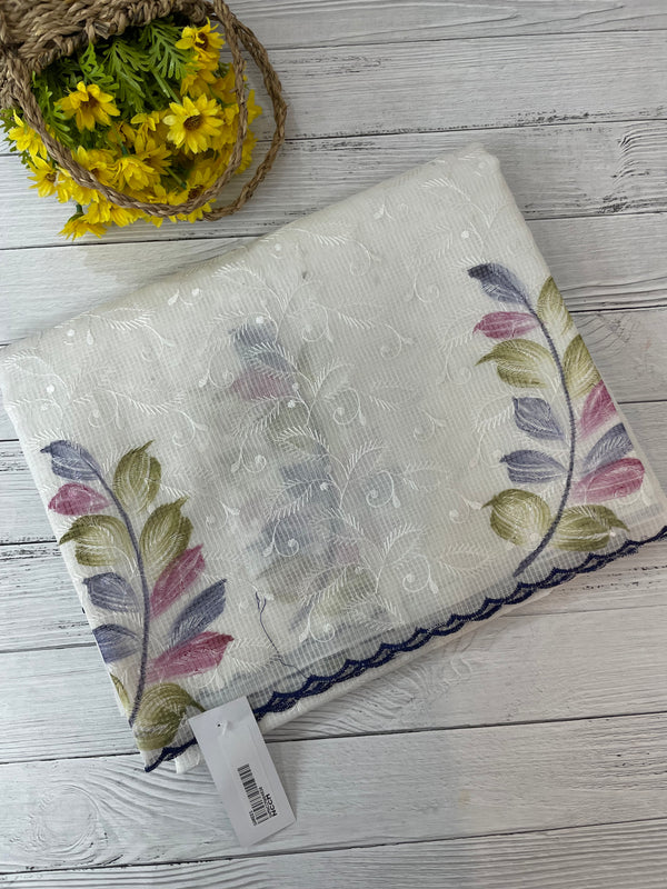 NetkKota saree with handpainting and embroidery MS7833