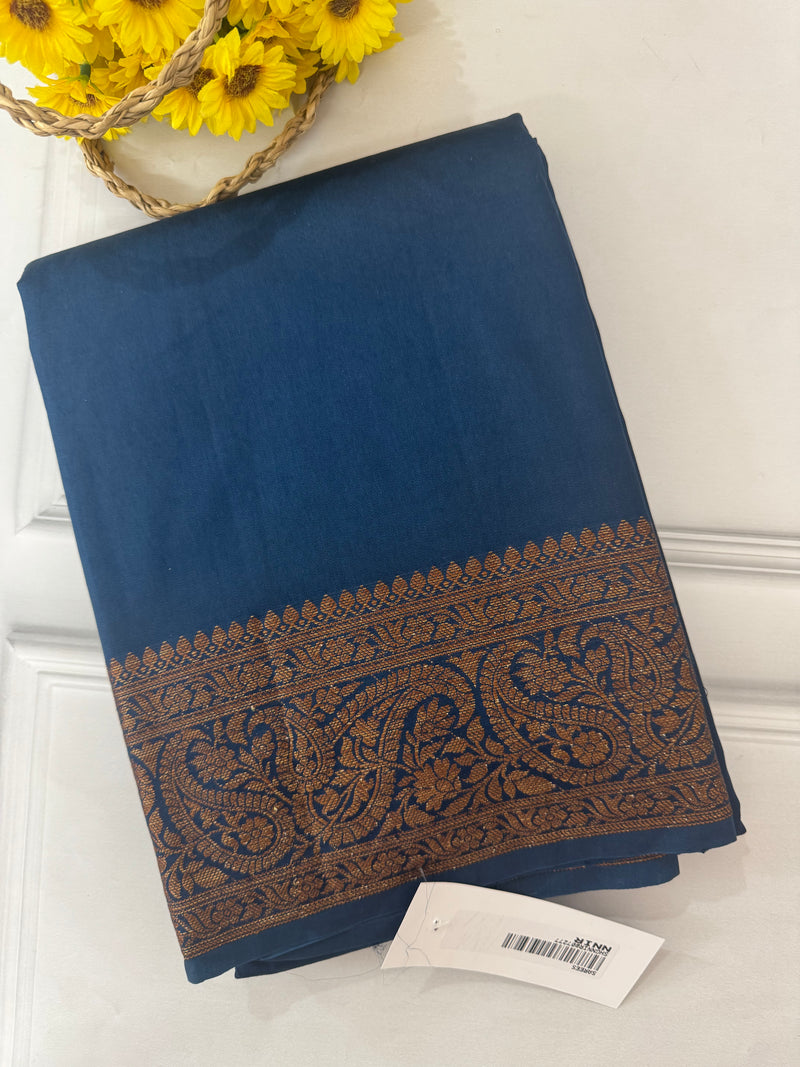 Banarasi warm silk saree with brocade blouse MS12165 TealBlue